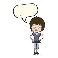 cartoon pretty girl with speech bubble N69