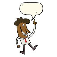 cartoon man with idea speech bubble N74