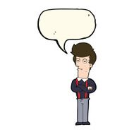 cartoon bored man with speech bubble N25
