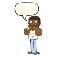 cartoon shocked gym man with speech bubble N13