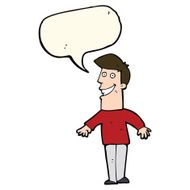 cartoon grinning man with speech bubble N56