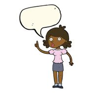 cartoon woman with idea speech bubble N164