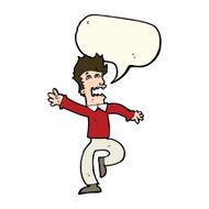 cartoon man panicking with speech bubble N37