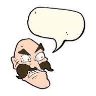 cartoon angry old man with speech bubble N97