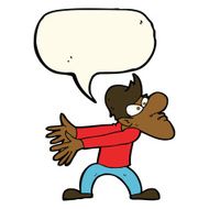 cartoon annoyed man gesturing with speech bubble N8