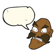 cartoon angry old man with speech bubble N98