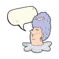 cartoon queen head with speech bubble N7