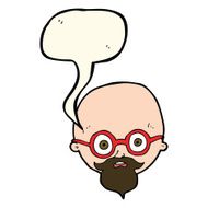 cartoon shocked man with beard speech bubble N14