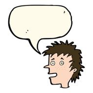 cartoon excited boy with speech bubble N99