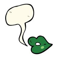 cartoon halloween lips with speech bubble N5