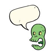 funny cartoon skull with speech bubble N12