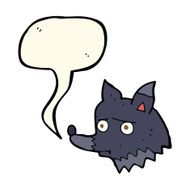 cartoon unhappy dog with speech bubble N3
