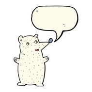 funny cartoon polar bear with speech bubble N16