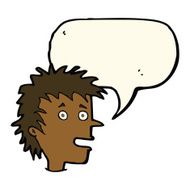cartoon excited boy with speech bubble N100