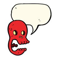 funny cartoon skull with speech bubble N13