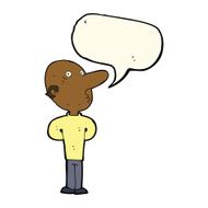 cartoon balding man with speech bubble N13
