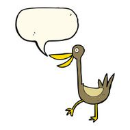 funny cartoon duck with speech bubble N7