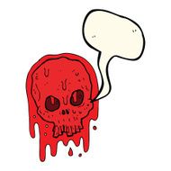 cartoon bloody skull with speech bubble N4
