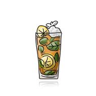 Glass with cocktail sketch for your design