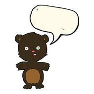 cute black bear cartoon with speech bubble N7