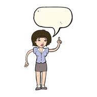 cartoon woman with idea speech bubble N165