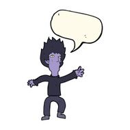 cartoon vampire with speech bubble N88