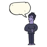 cartoon vampire with speech bubble N89