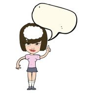 cartoon woman with idea speech bubble N166