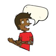 cartoon man with tattoos speech bubble N8