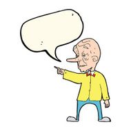 cartoon old man pointing with speech bubble N6