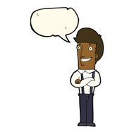 cartoon proud man with speech bubble N19