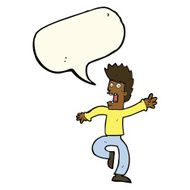 cartoon frightened man with speech bubble N53
