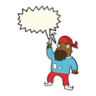 cartoon pirate with speech bubble N7