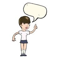 cartoon woman with idea speech bubble N167