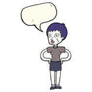 cartoon halloween girl with speech bubble N13