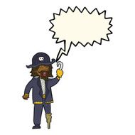 cartoon pirate captain with speech bubble N8
