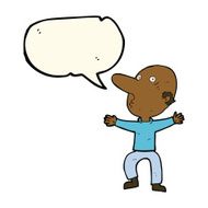 cartoon worried middle aged man with speech bubble N8