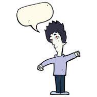 cartoon vampire man with speech bubble N72