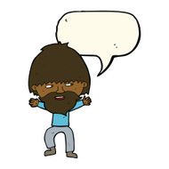 cartoon happy man with beard speech bubble N30