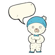 cartoon little polar bear with speech bubble N7