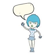 cartoon vampire girl with speech bubble N153