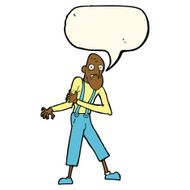 cartoon old man having heart attack with speech bubble N8
