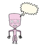 funny cartoon robot with speech bubble N31