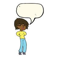 cartoon woman whistling with speech bubble N8