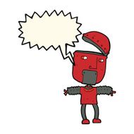 funny cartoon robot with open head speech bubble N7