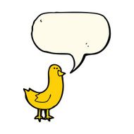 cartoon bird with speech bubble N182