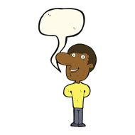 cartoon happy man with speech bubble N311