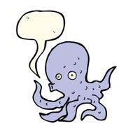 cartoon octopus with speech bubble N19