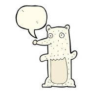 cartoon polar bear with speech bubble N45