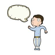 cartoon man in loud clothes with speech bubble N7